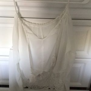 Lace white crop top